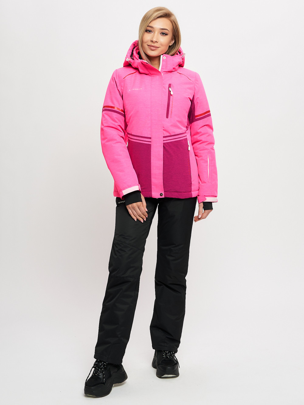 Купить оптом Горнолыжный костюм MTFORCE женский розового цвета 02153R в Казани
