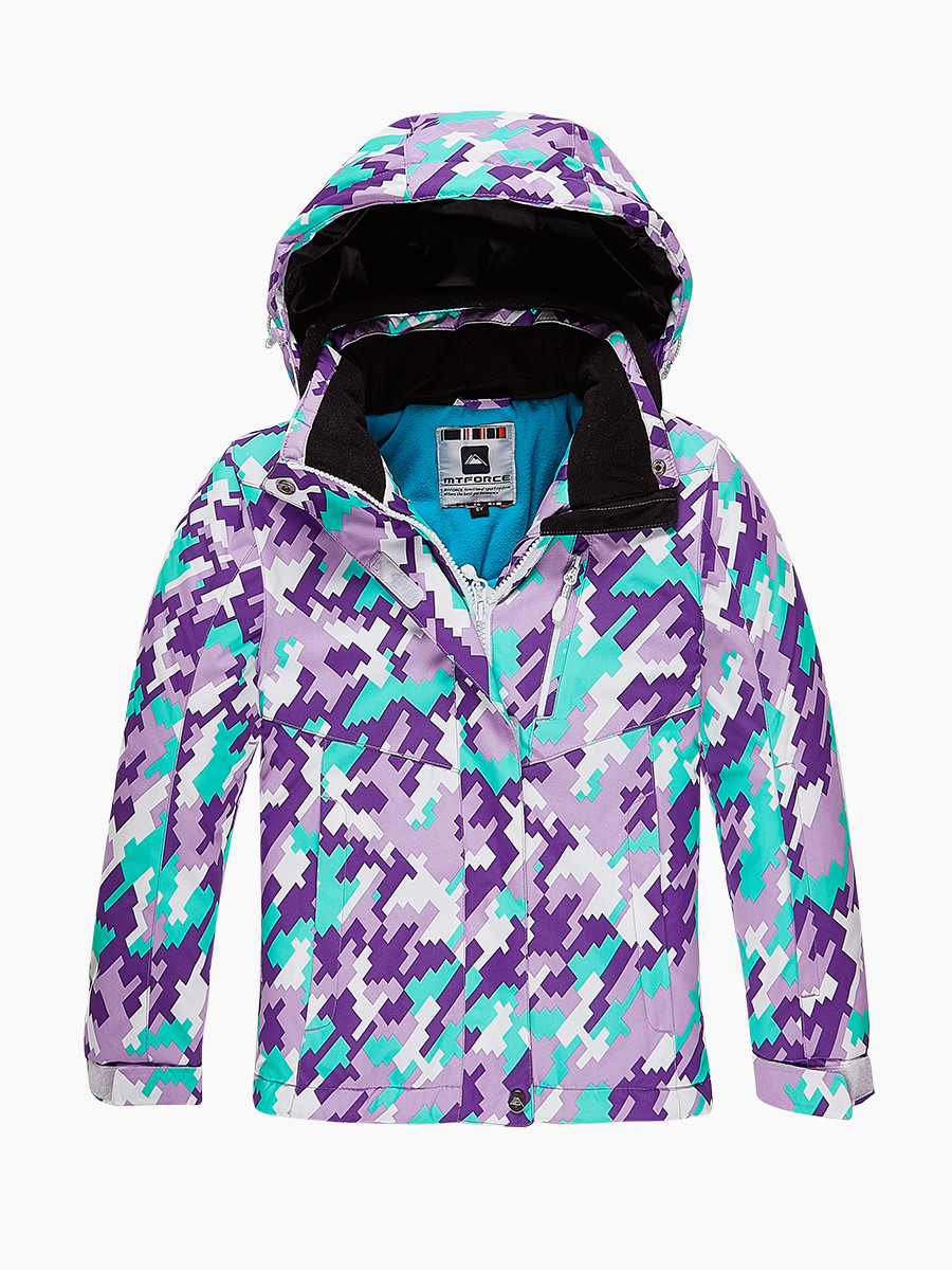 Купить оптом Куртка горнолыжная подростковая для девочки фиолетового цвета 1774F