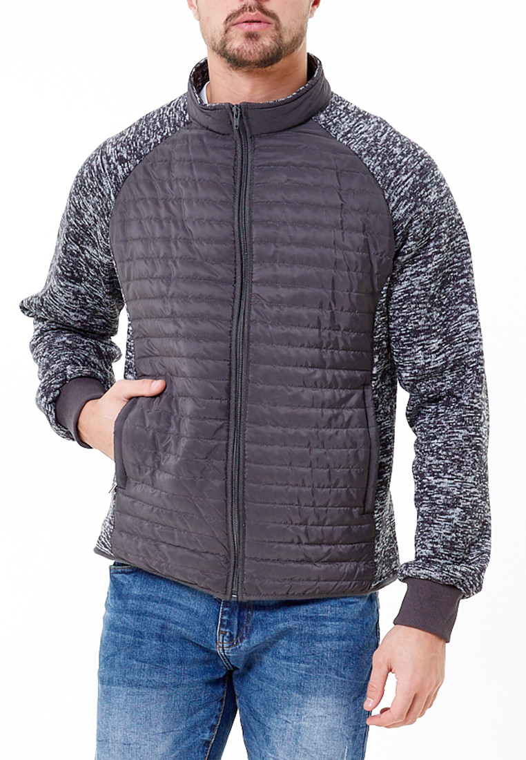 Купить оптом Молодежная стеганная куртка мужская темно-серого цвета 1961TC в Казани