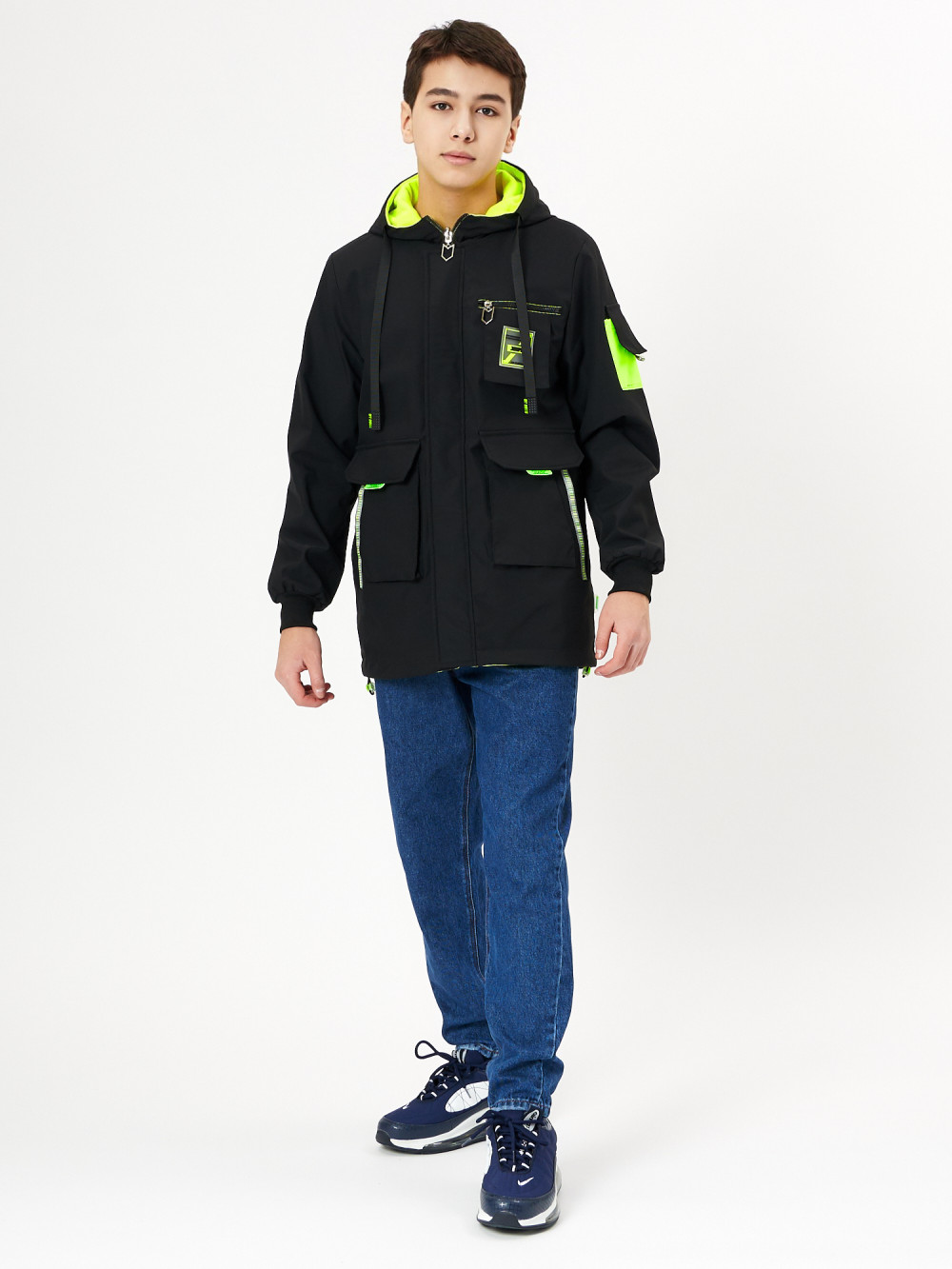 Купить оптом Куртка двусторонняя для мальчика черного цвета 236Ch в Екатеринбурге