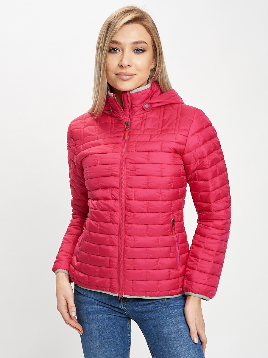 Купить оптом Стеганная куртка розового цвета 33315R в Екатеринбурге