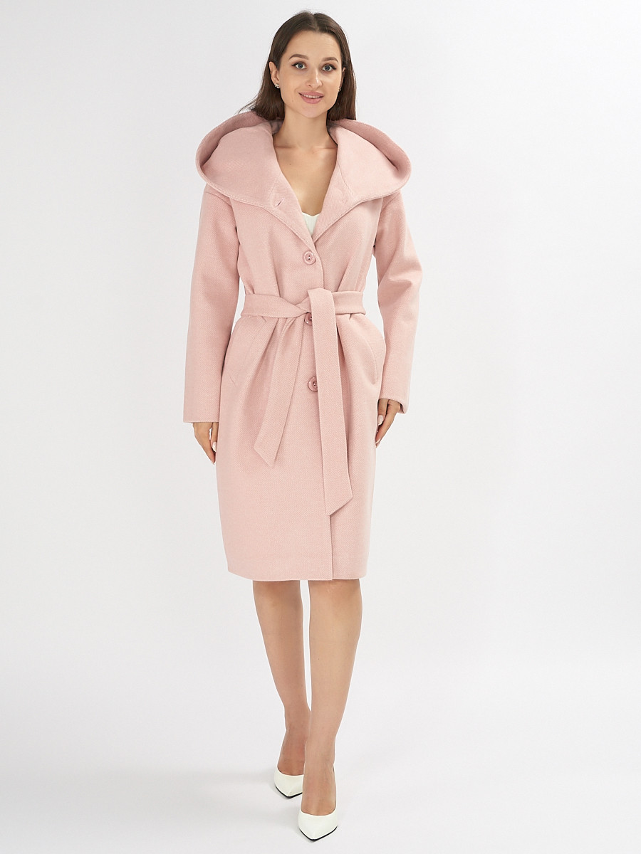 Купить оптом Пальто демисезонное розового цвета 42116R в Казани