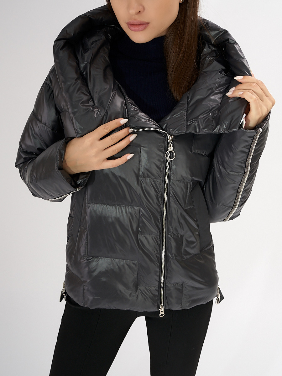Купить оптом Куртка зимняя темно-серого цвета 7223TC в Екатеринбурге