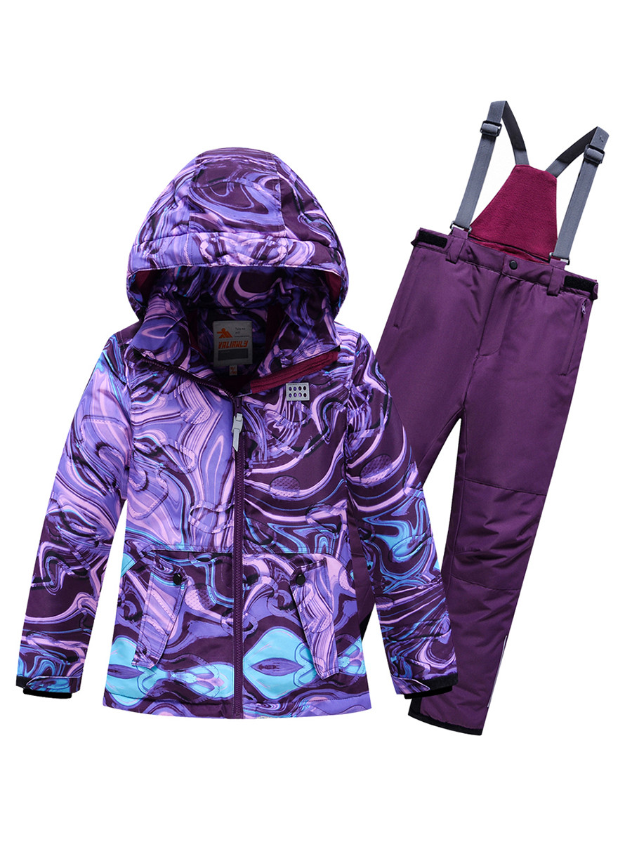 Купить оптом Горнолыжный костюм Valianly подростковый для девочки фиолетового цвета 9230F в Екатеринбурге