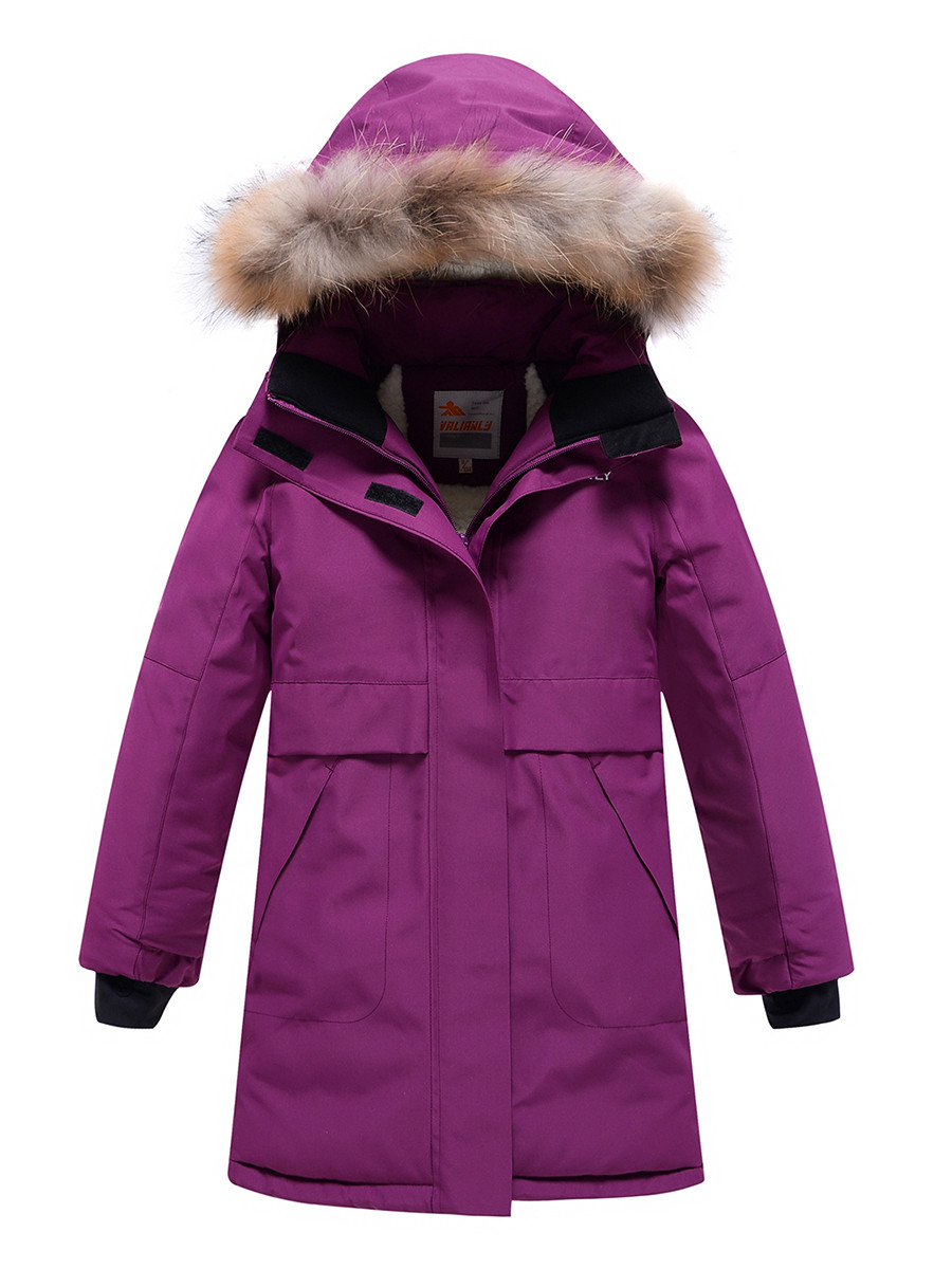 Купить оптом Парка зимняя Valianly подростковая для девочки фиолетового цвета 9240F в Екатеринбурге