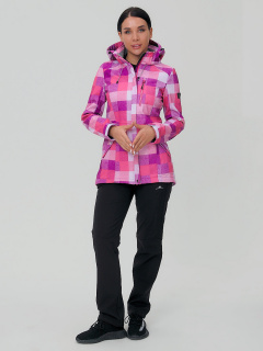 Спортивный костюм женский осенний весенний softshell розового цвета купить оптом в интернет магазине MTFORCE 01923R