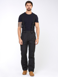 Горнолыжные брюки мужские зимние черного цвета купить оптом в интернет магазине MTFORCE 18005Ch