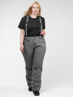 Горнолыжные брюки женские зимние большого размера темно-синего цвета купить оптом в интернет магазине MTFORCE 1878TS