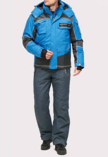 Купить оптом костюм горнолыжный мужской синего цвета 01912S в интернет магазине MTFORCE.RU