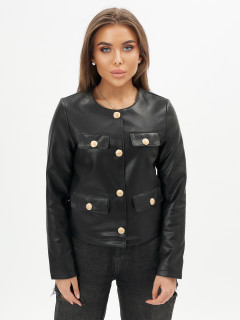 Купить оптом от производителя женскую кожаную короткую куртку недорого в Москве 245Ch