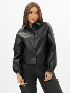 Купить оптом от производителя женскую кожаную короткую куртку недорого в Москве 246Ch