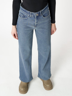 Купить оптом джинсы клеш женские с высокой посадкой дешево в Москве