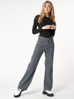 Купить оптом джинсы клеш женские с высокой посадкой дешево в Москве