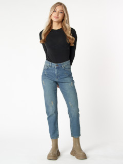 Купит оптом от производителя джинсы прямого кроя женские с высокой талией недорого в Москве 536_31S