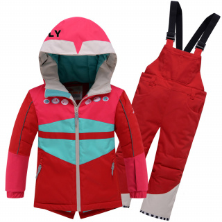 Детский зимний костюм горнолыжный красного цвета купить оптом в интернет магазине MTFORCE 9006Kr