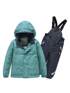 Горнолыжный костюм детский зимний зеленого цвета купить оптом в интернет магазине MTFORCE 9011Z