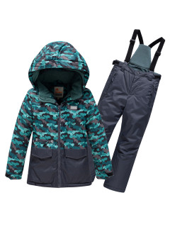 Горнолыжный костюм для мальчика зимний темно-зеленого цвета купить оптом в интернет магазине MTFORCE 9015TZ