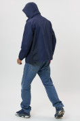Оптом Ветровка спортивная с капюшоном мужская темно-синего цвета 10821TS в Казани, фото 5