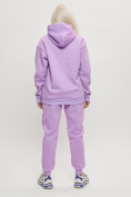Оптом Трикотажный спортивный костюм женский с начесом фиолетового цвета 1084F в Казани, фото 6