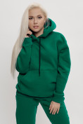 Оптом Трикотажный спортивный костюм женский с начесом темно-зеленого цвета 1084TZ в Казани, фото 12