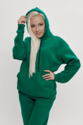 Оптом Трикотажный спортивный костюм женский с начесом темно-зеленого цвета 1084TZ в Екатеринбурге, фото 9