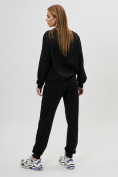 Оптом Спортивный костюм однотонный женский черного цвета 1194Ch в Казани, фото 14