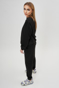 Оптом Спортивный костюм однотонный женский черного цвета 1194Ch в Екатеринбурге, фото 9