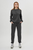 Оптом Спортивный костюм однотонный женский темно-серого цвета 1194TC, фото 14
