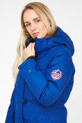 Оптом Куртка парка зимняя женская синего цвета 1806S в Казани