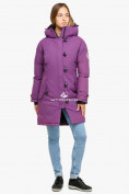 Оптом Куртка парка зимняя женская фиолетового цвета 1806F в Казани