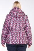 Оптом Куртка горнолыжная женская большого размера малинового цвета 18112M в Казани, фото 6