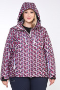 Оптом Куртка горнолыжная женская большого размера малинового цвета 18112M в Екатеринбурге, фото 8