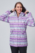 Оптом Женская зимняя горнолыжная куртка фиолетовго цвета 1937F в Казани