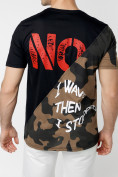 Оптом Мужская футболка с надписью камуфляж цвета 211086Kf в Казани, фото 2