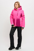 Оптом Горнолыжная куртка MTFORCE женская розового цвета 2153R в Казани, фото 12