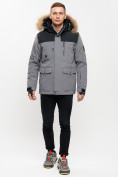 Оптом Куртка зимняя MTFORCE мужская удлиненная с мехом серого цвета 2155-1Sr в Екатеринбурге, фото 2