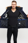 Оптом Куртка зимняя MTFORCE мужская удлиненная с мехом темно-синего цвета 2155-1TS в Екатеринбурге, фото 13