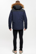 Оптом Куртка зимняя MTFORCE мужская удлиненная с мехом темно-синего цвета 2155-1TS в Казани, фото 4