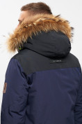 Оптом Куртка зимняя MTFORCE мужская удлиненная с мехом темно-синего цвета 2155-1TS в Казани, фото 7