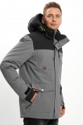 Оптом Молодежная зимняя куртка мужская серого цвета 2155Sr в Екатеринбурге, фото 8