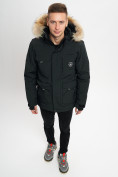 Оптом Куртка зимняя мужская удлиненная с мехом хаки цвета 2159-1Ch в Казани, фото 8