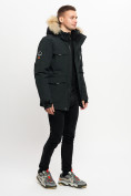 Оптом Куртка зимняя мужская удлиненная с мехом хаки цвета 2159-1Ch в Казани, фото 13