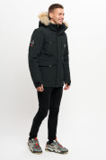 Оптом Куртка зимняя мужская удлиненная с мехом хаки цвета 2159-1Ch в Казани, фото 2