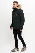 Оптом Куртка зимняя мужская удлиненная с мехом хаки цвета 2159-1Ch в Казани, фото 3