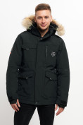 Оптом Куртка зимняя мужская удлиненная с мехом хаки цвета 2159-1Ch в Казани, фото 5