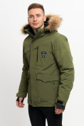 Оптом Куртка зимняя мужская удлиненная с мехом хаки цвета 2159-1Kh в Екатеринбурге, фото 11