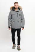 Оптом Куртка зимняя мужская удлиненная с мехом хаки цвета 2159-1Sr в Казани