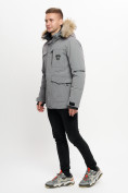Оптом Куртка зимняя мужская удлиненная с мехом хаки цвета 2159-1Sr в Казани, фото 3