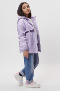 Оптом Куртка демисезонная для девочки фиолетового цвета 22001F в Казани, фото 5