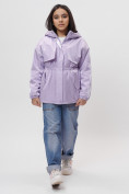 Оптом Куртка демисезонная для девочки фиолетового цвета 22001F в Казани